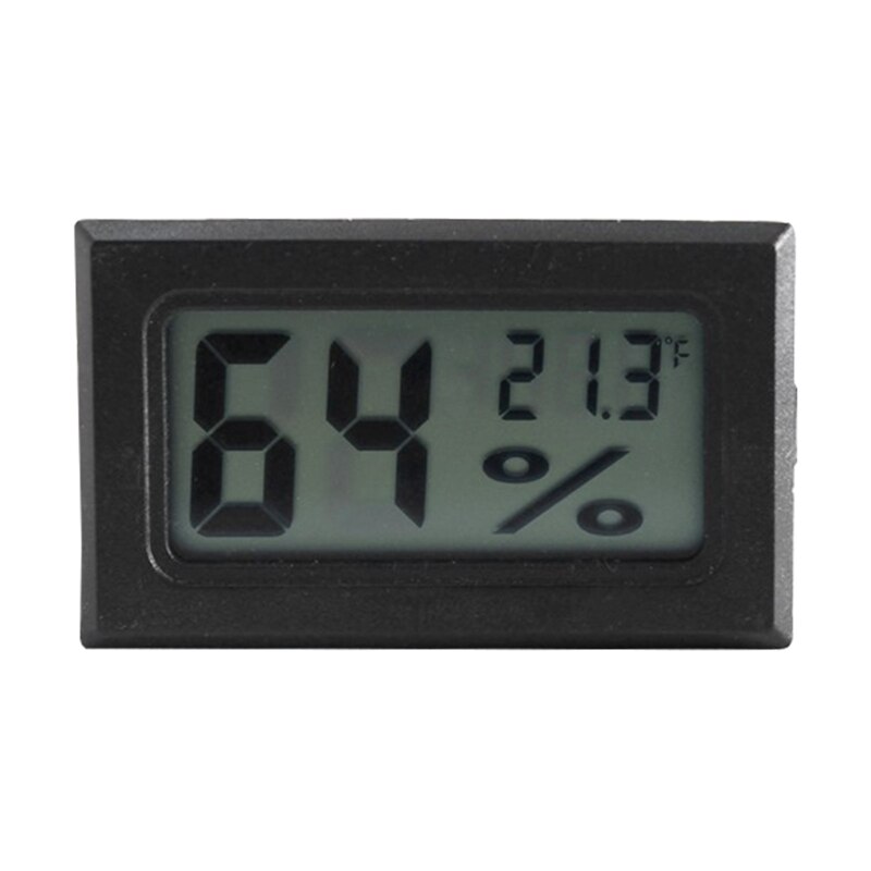 Wielofunkcyjny termometr higrometr automatyczny elektroniczny wskaźnik temperatury i wilgotności zegar duży ekran LCD: Mini czarny