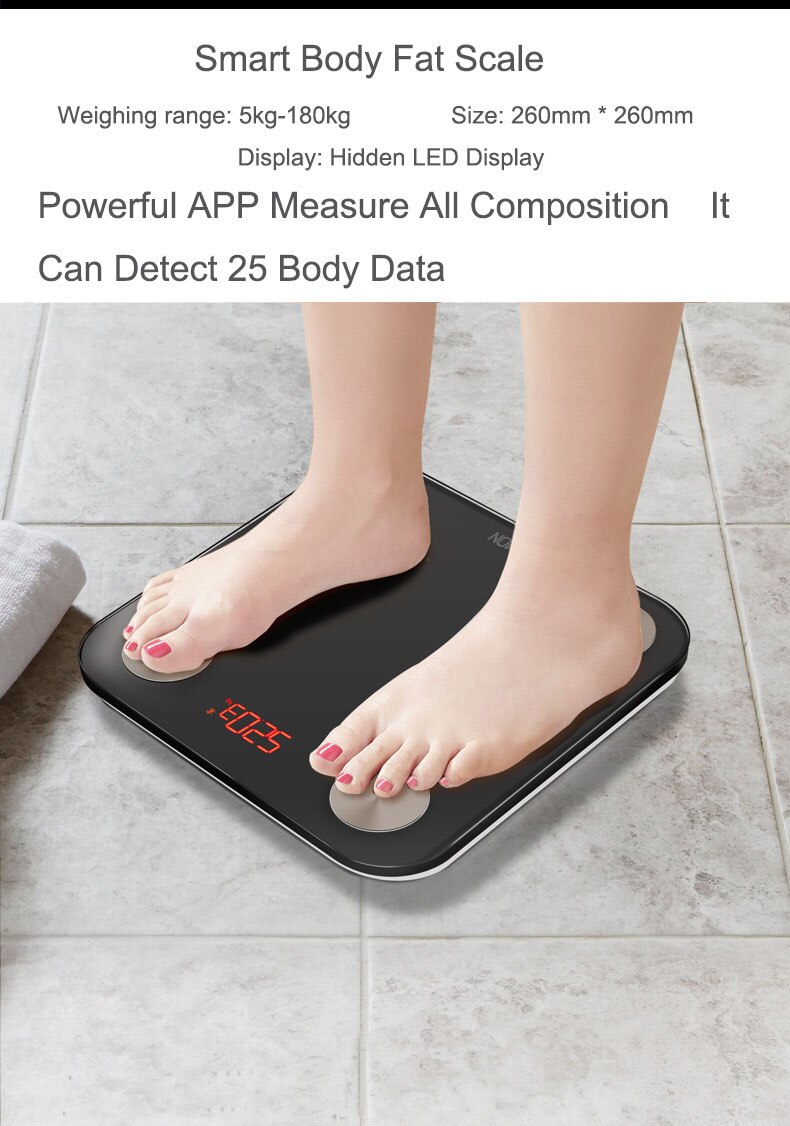 19 de datos de la balanza de peso inteligente báscula de peso para baño piso Digital de grasa corporal, peso Mi escala cuerpo Balance Bluetooth Conne