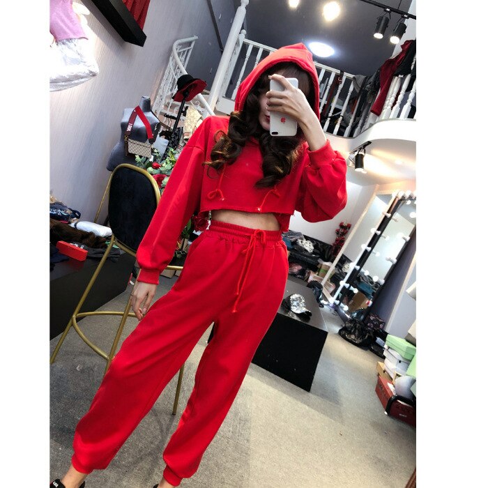 Meisje Mode Casual Pak Student Zomer Losse Cool Effen Jas Broek Twee Papieren Jurk Pak-Jurk Twee-stuk Pak Met Kap