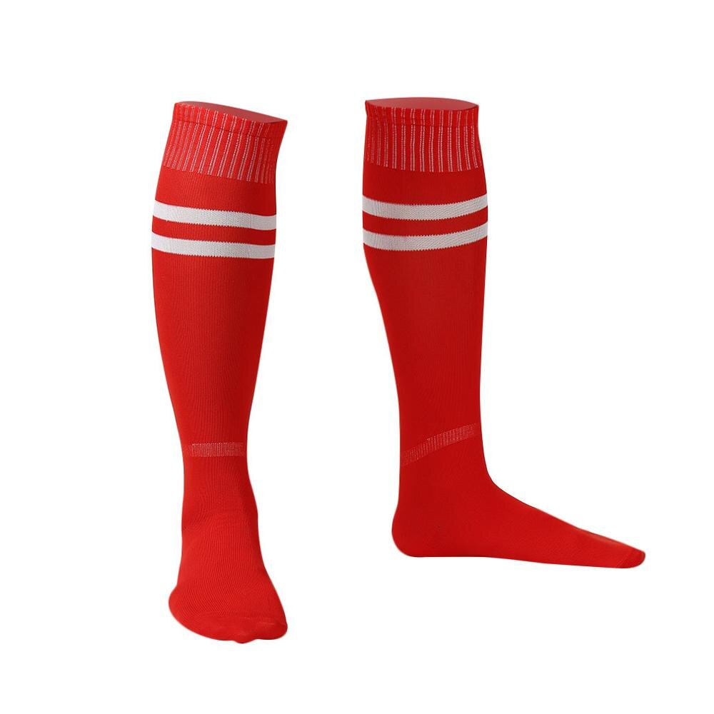 1 par sportssokker knæbensstrømper fodbold baseball fodbold over knæ ankel mænd kvinder sokker: Rød