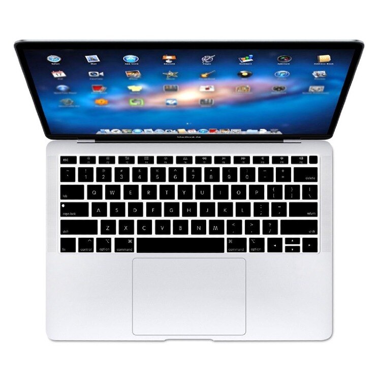 HRH Waterproof Silicone Backlit Glow in the Dark Laptop Skin English Keyboard Cover Skin for MacBook Newest Air 13" A1932: Black