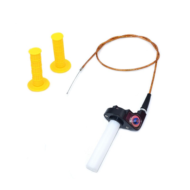 Handle Grip Motorcycle with 1/4 Quick Turn Throttle Dirt Pit Bike Motocross 7/8" Handlebar Hand Grips KTM CRF kayo Chinese bike: Silver-yellow