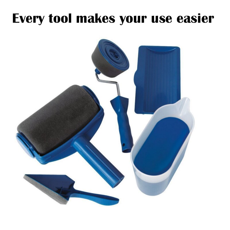 5Pcs Muur Versieren Schilderen Roller Borstel Set Borstel Kit Multifunctionele Huis Verf Rollers Gereedschap