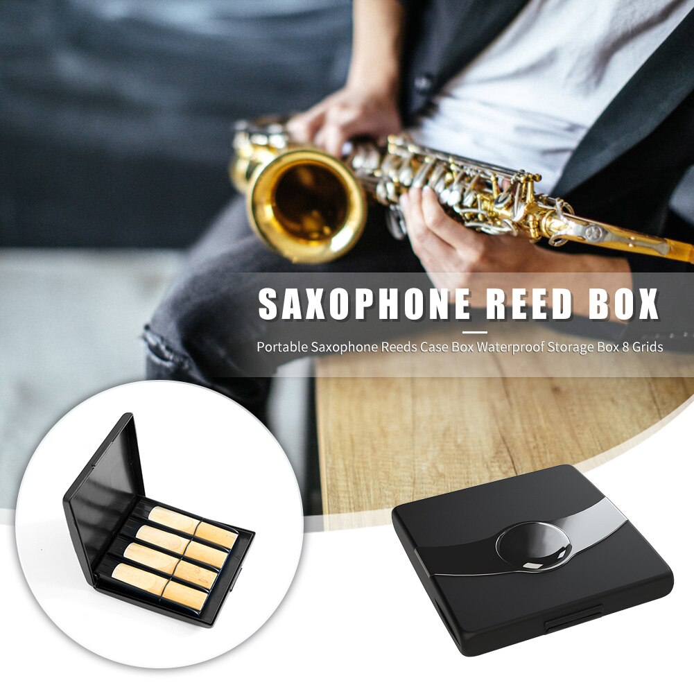 Saxofon siv taske holder abs 8 stk siv kapacitet vandtæt bærbar opbevaringsboks musikinstrument dele tilbehør