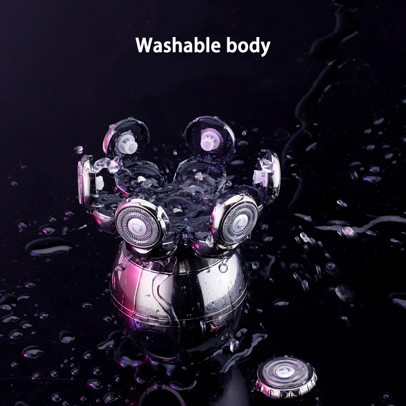 Rasoir électrique étanche pour hommes, tête de coupe flottante, charge de Base, Portable, pour barbe, crâne