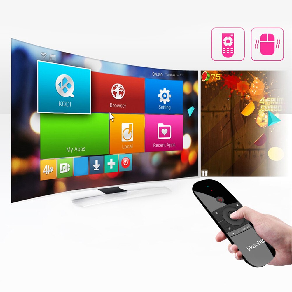 W1 2.4g bluetooth näppäimistö ja hiiri kannettavalle äly-tv box pc ladattava langaton ilmahiiriohjain беспроводная клавиатура