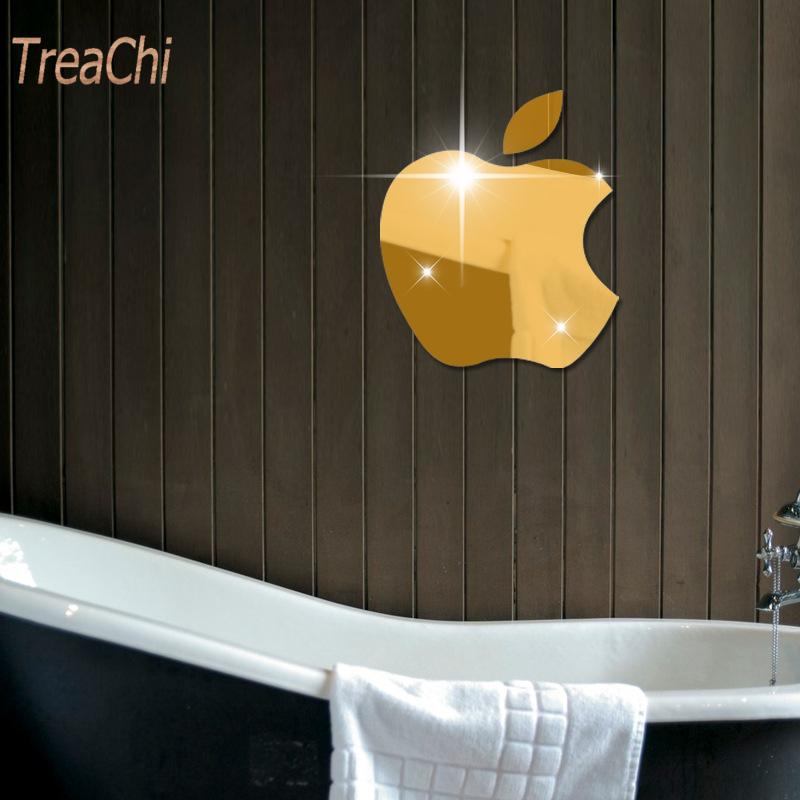 Living Room Bathroom Bathroom Children's Room Self-Adhesive Decoration Mirror Apple Mirror Wall Sticker 30*35Cm
