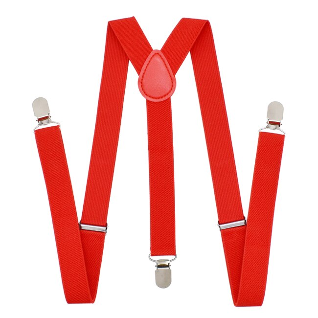 Universal- elastisch Hosenträger Y-Form einstellbar Hosenträger mit 3 Clips: rot