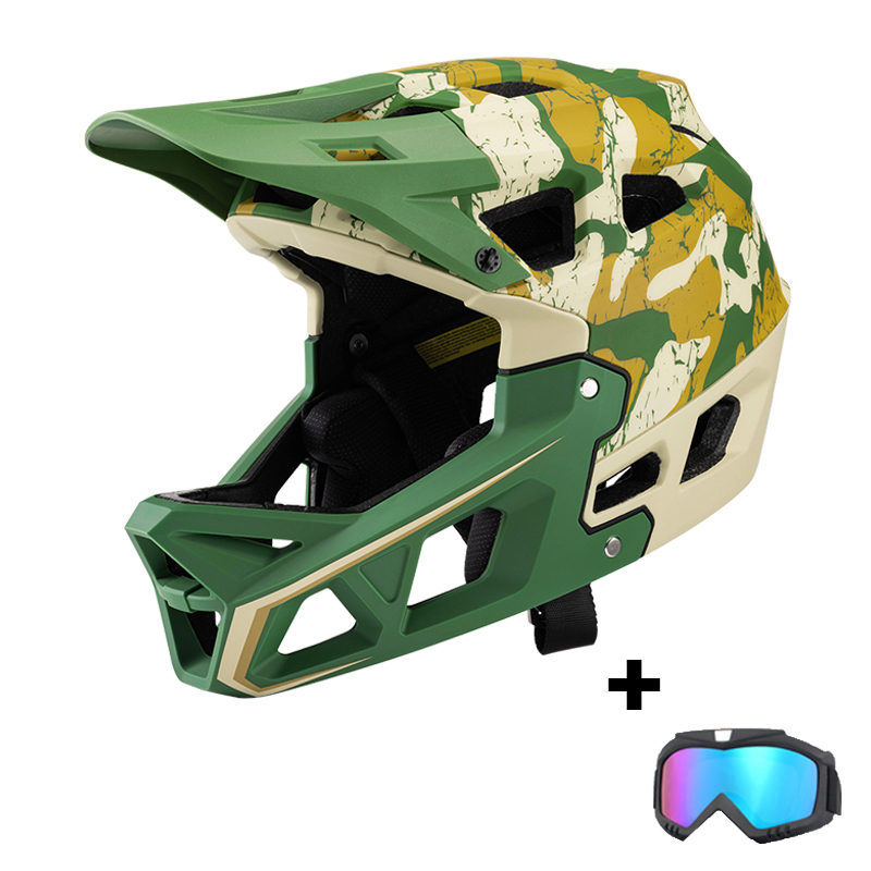 CHINION MTB Full Face Helmet Adult DH Downhill Bike Helmet Motocross Off-Road Safety Helmet Mountain Full Cover Bicycle Helmet
