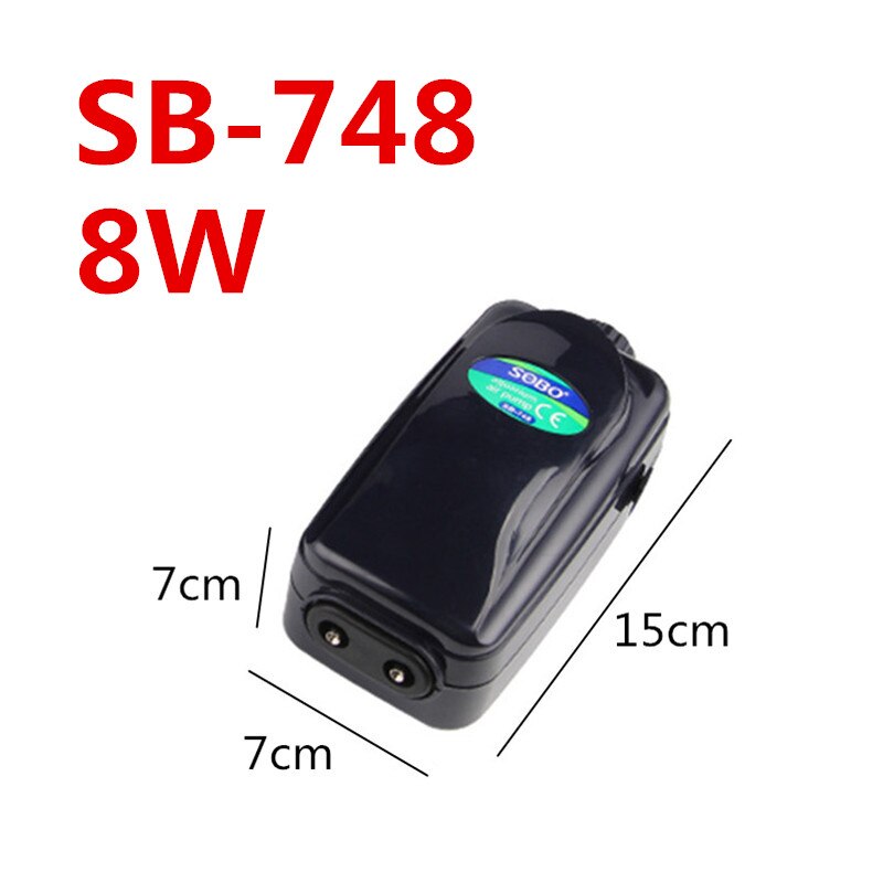 Powerful Silent Aquarium Mini Air Compressor Fish Tank Air Pump Adjustable Aquarium Oxygen Pump Aerator Air Bubble Maker Pump: SB748