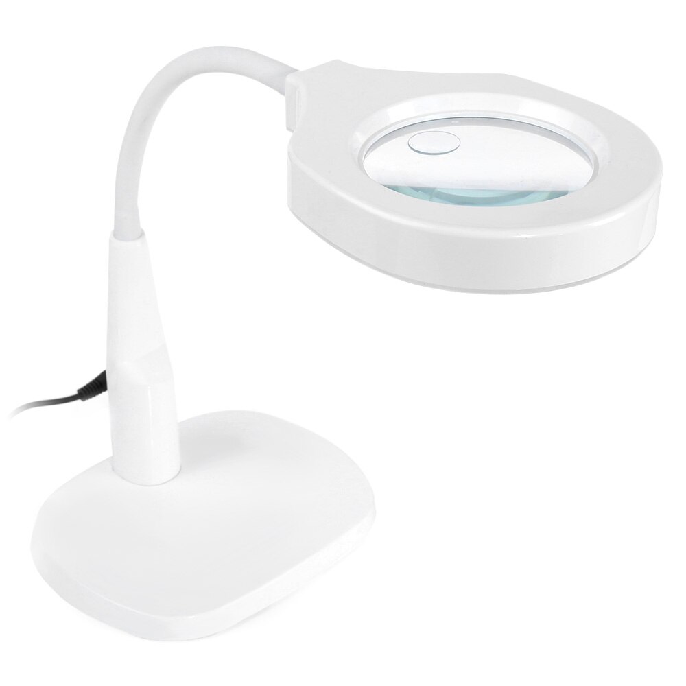 LED Light With Magnifying Function Foldable Desktop Magnifier Working Lights 5X / 12X Lens For Nail Technician Beautician