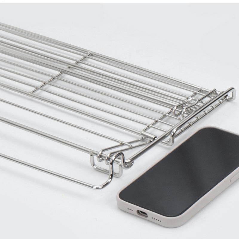 Foldable picnic basket, side shelf for picnic table, stainless steel organizer, portable organizer for beach, backyard, barbecue