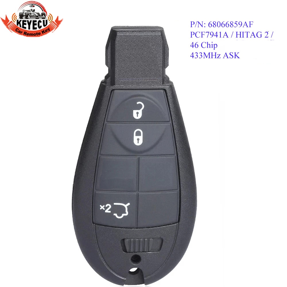 KEYECU Remote Key Fob 433MHz ID46 Chip for Chrysler Grand Voyager 300C 56046715AD 68066859AF 56046710AE 56046710AF 56046710AG