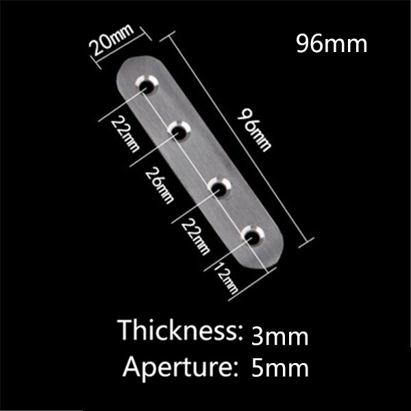 10pcs 180 degree angle steel straight connector stainless steel sheet metal parts fixed code font angle bracket: 96mm