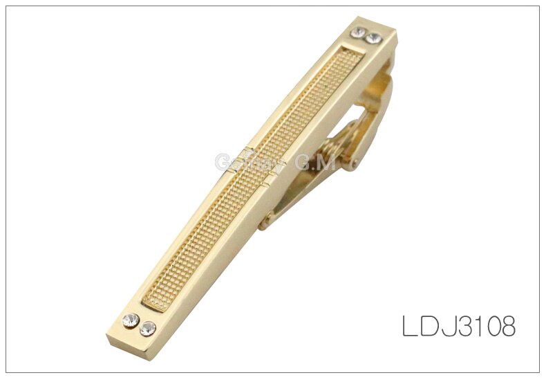 Nowe złote spinka robić krawata dla mężczyzn klasyczny miernik spinka robić krawata s stop spinka robić krawata złoty krawat kołnierz Szpilka kryształ biznes Corbata: LDJ3108