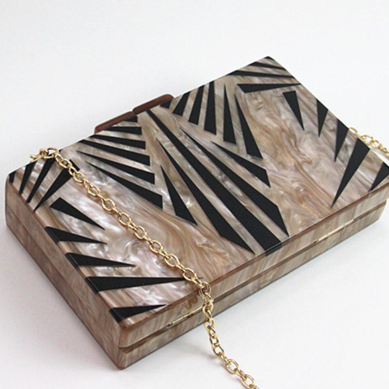 Dames geometrische patchwork clutch avondtas bruidsfeesttas acryl handtas  q1qa