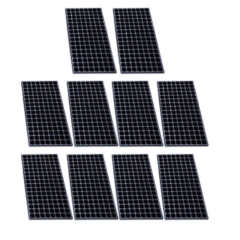 10Pcs 128 Cell Seedling Starter Tray Seed Germination Plant Flower Pots Nursery Grow Box Propagation for Garden: Default Title