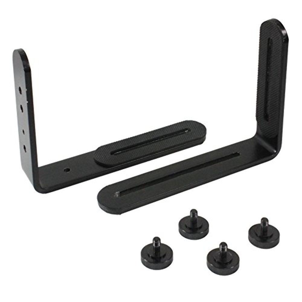 Dual L Shape Camera Flash Bracket, Metal Aluminum Alloy, 1/4" Universal Thread, Speedlite &amp; DSLR Camera Holder / Mount, Photo St