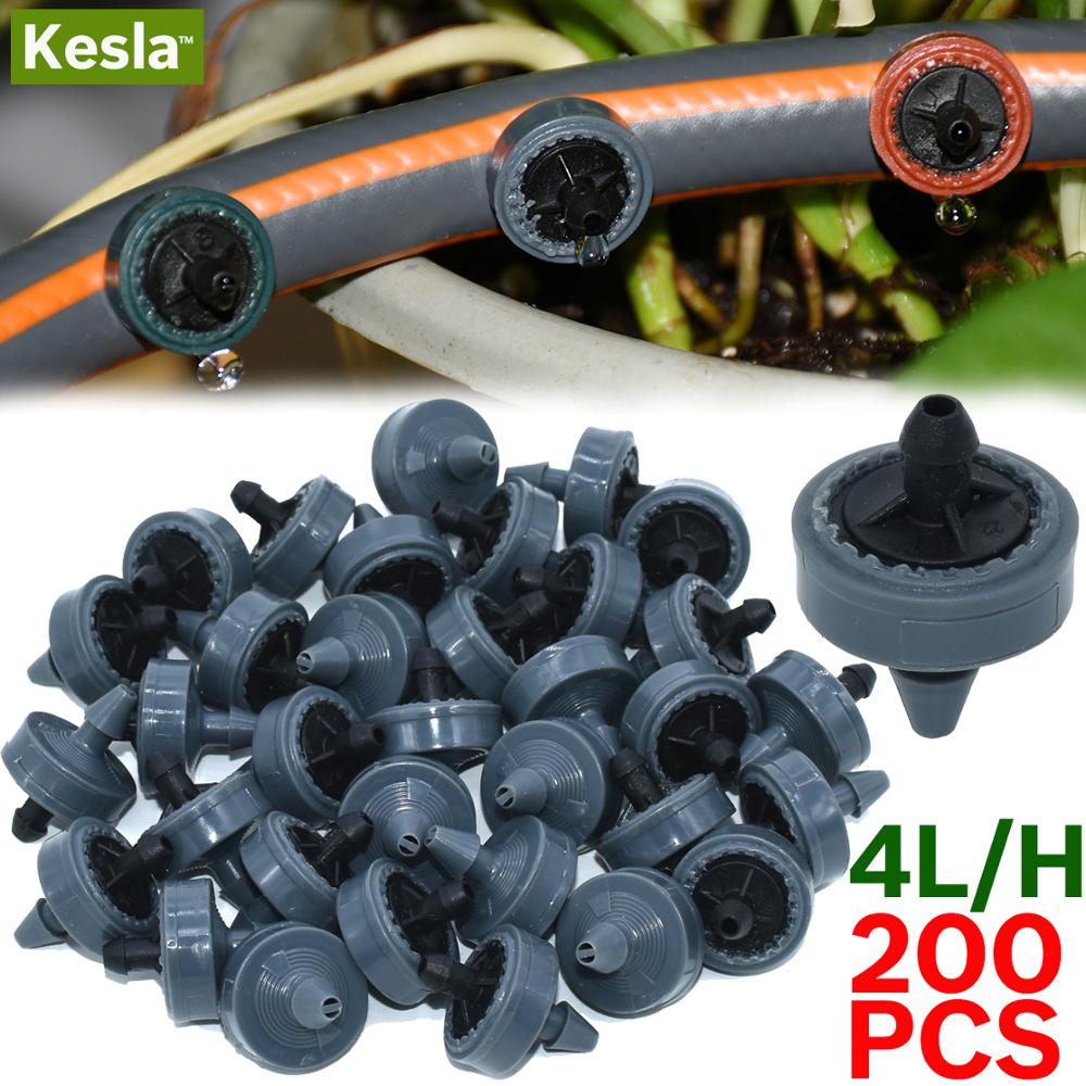 200 Pcs 2L 4L 8L/H Druk Compenseren Druppelirrigatie Emitter Turbo Stijl Druppelaar Tuin Watering 4/7mm Pe Slang Kas