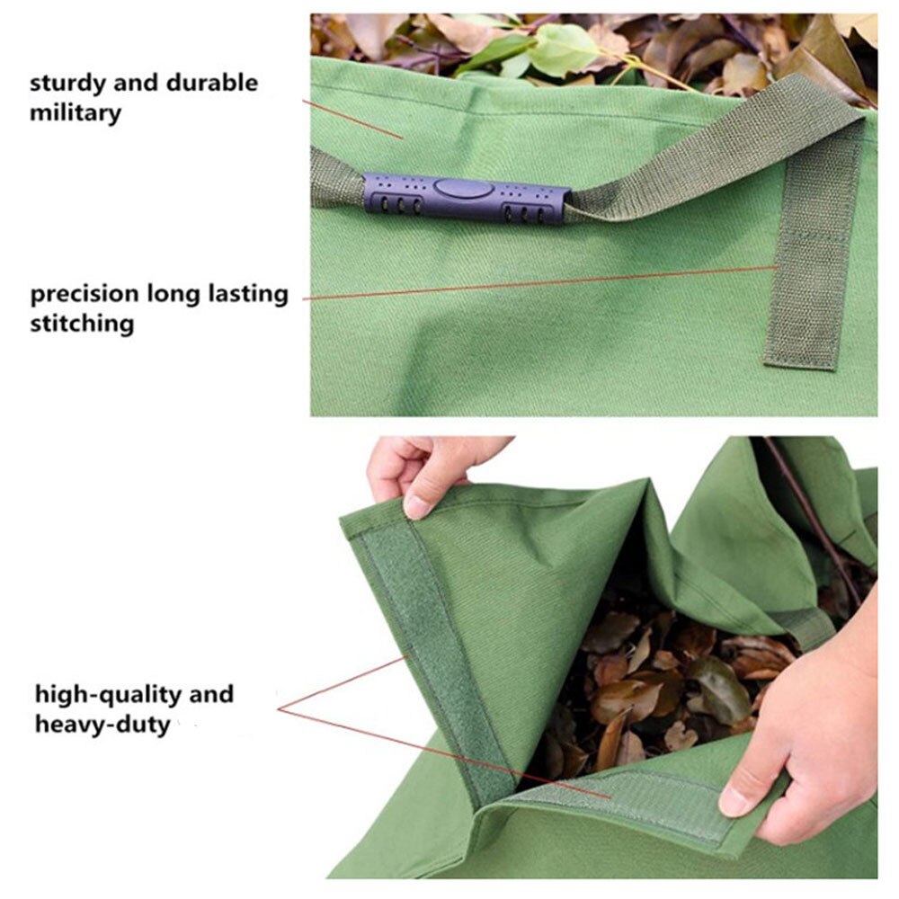 Garden Leaf Storage Bag Outdoor Lawn Yard Waste Tarp Container Recyclable Heavy Duty Gardening Tote Trash Pouch