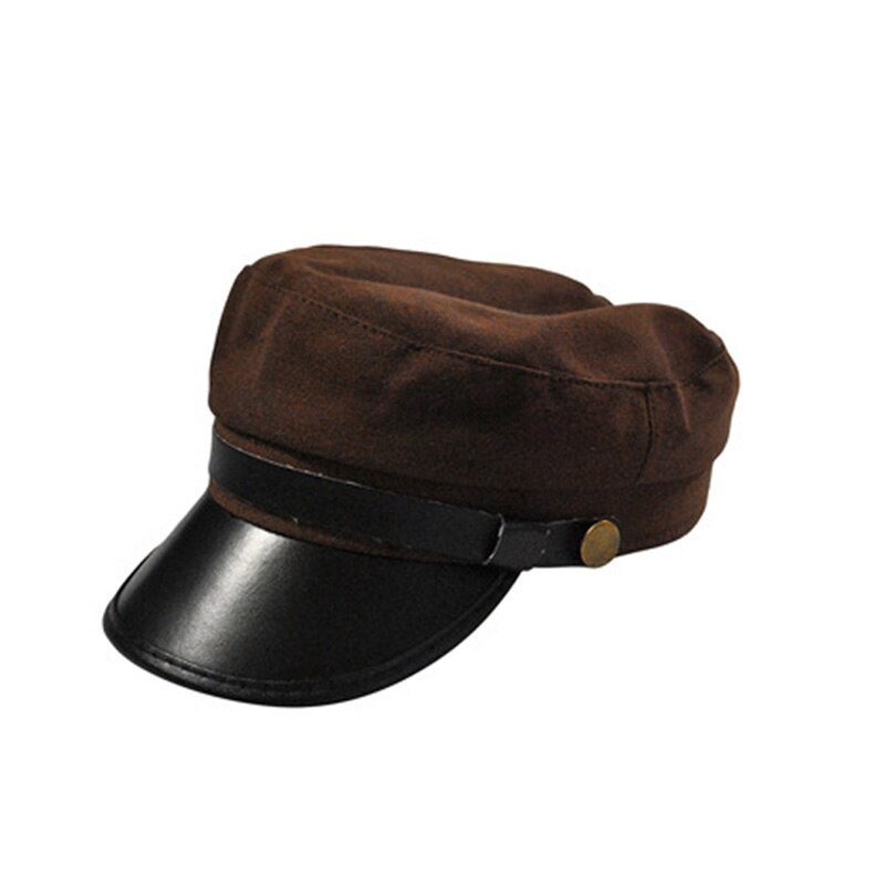 Men Women Casual Cap Flat Top Vintage Simple Chic Breathable Hat TT@88: Coffee