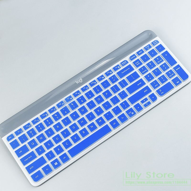 Voor Logitech MK470 Slanke Draadloze Toetsenbord Siliconen Stofdicht Draadloze Desktop Toetsenbord Cover Protector Mk 470 Dust Skin Film: blue