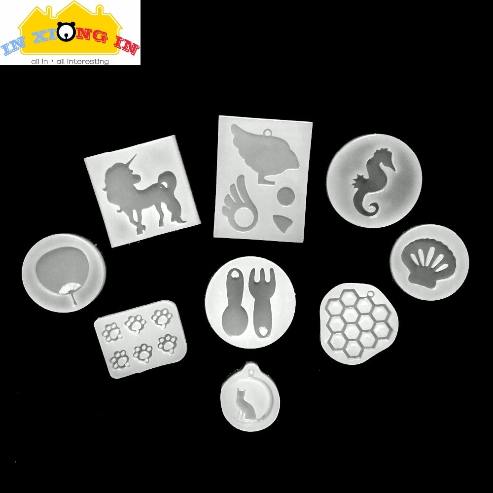 Moules en résine Silicone Mini patte de chat | Mini, pendentif patte de chat, décoration artisanat bricolage oiseau, licorne hippocamole, moule en résine petit éventail fourchette, breloques