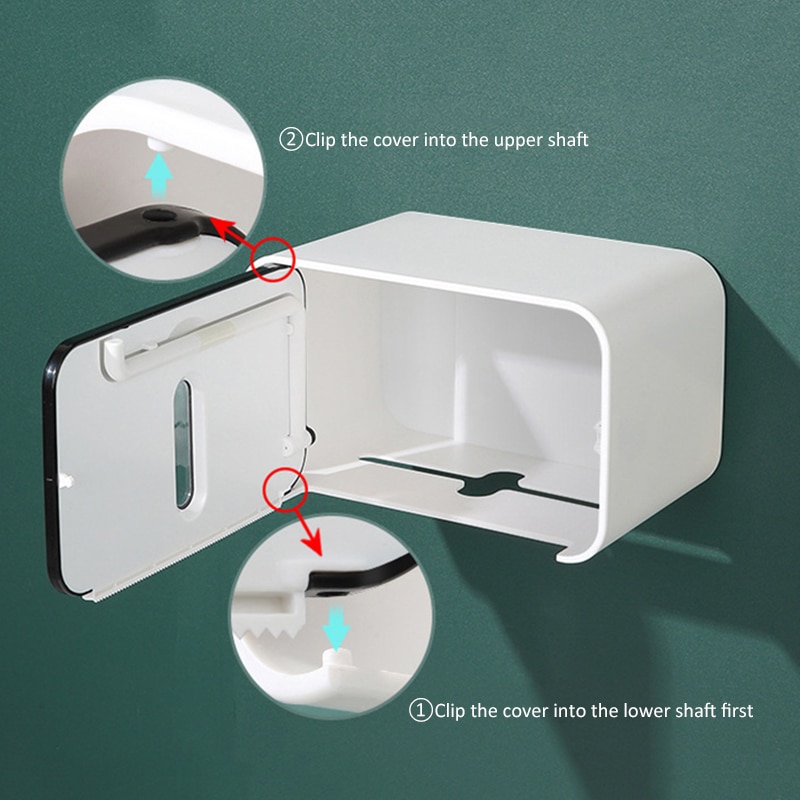 Ecoco Toiletrolhouder Wall Mounted Papieren Handdoek Houder Tissue Doos Keuken Handdoek Dispenser Voor Toiletpapier Toiletrolhouder