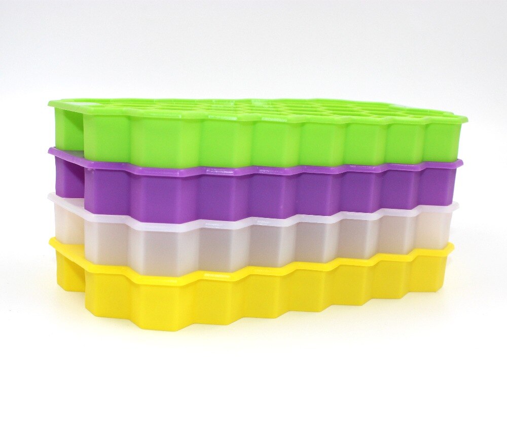 Ice Cube Trays, 37 Cubes Ice Trays with Lid Stackable Mini Cocktail Whiskey Ice Cube Mold Storage Containers