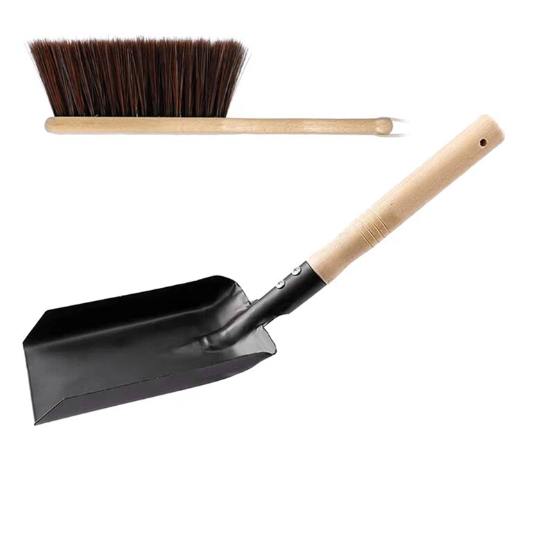 Coal Shovel and Hearth Brush Set, Fireplace Shovel and Brush, Hearth Tidy Set, Fireplace Tool Set, Fire Pit Tools: Default Title