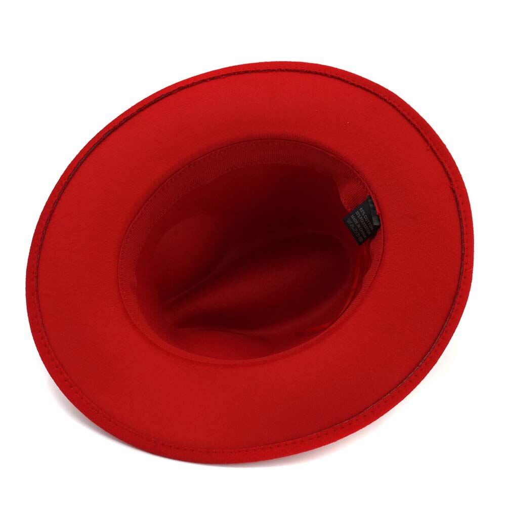 Vintage sommar bred brätte fedorahatt kvinnor lädersnöre imitation ylle jazzhatt keps chapeau för resor