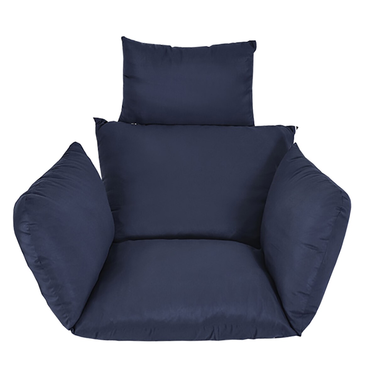 Hængende hængekøjestol svingende have udendørs blødt sædehynde sæde 220kg sovesal soveværelse hængende stol tilbage med pude: Blå