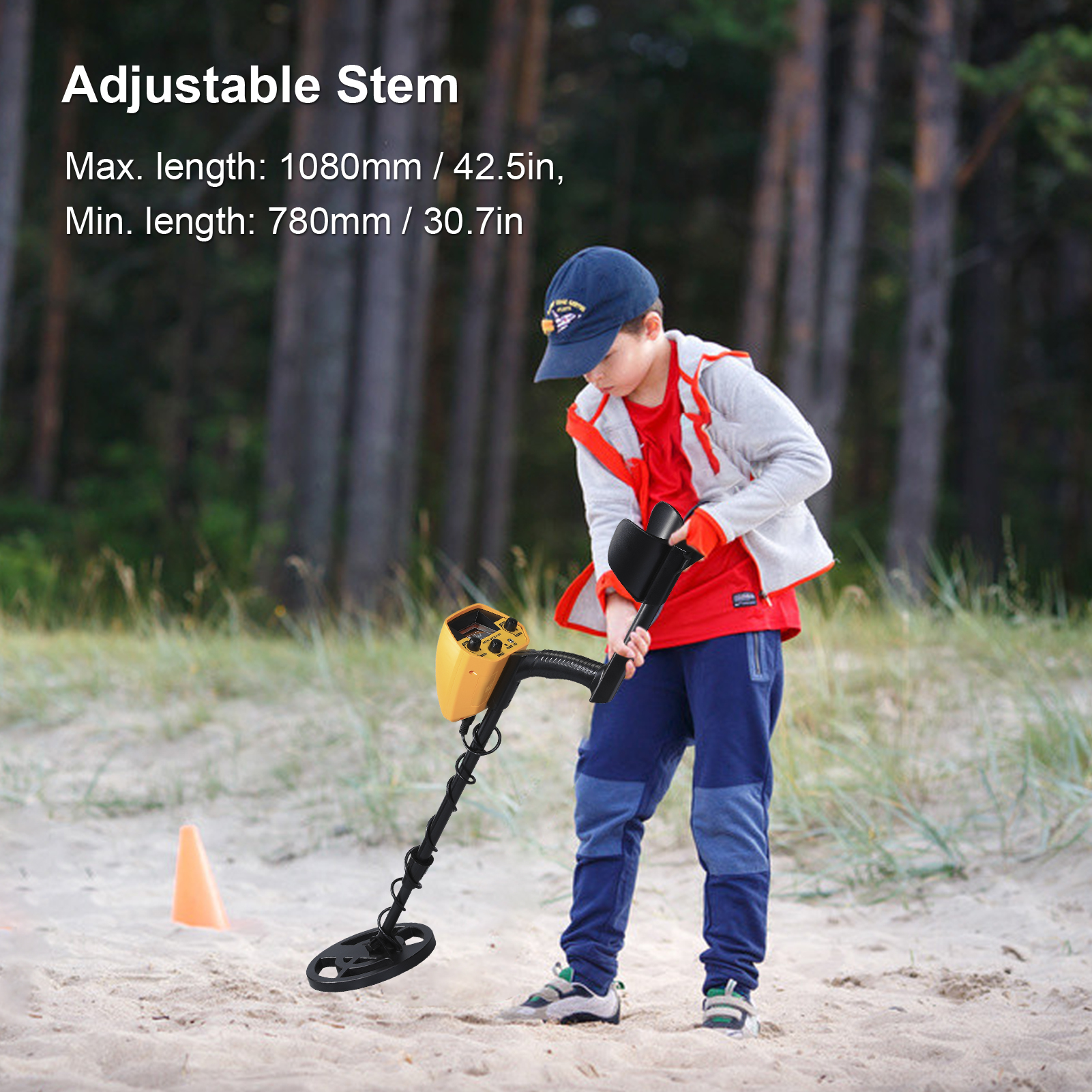 GTX5030 Metal Detector Pinpointer Metal Detectors with Headphone Shovel Rack Underground Depth Gold Detector