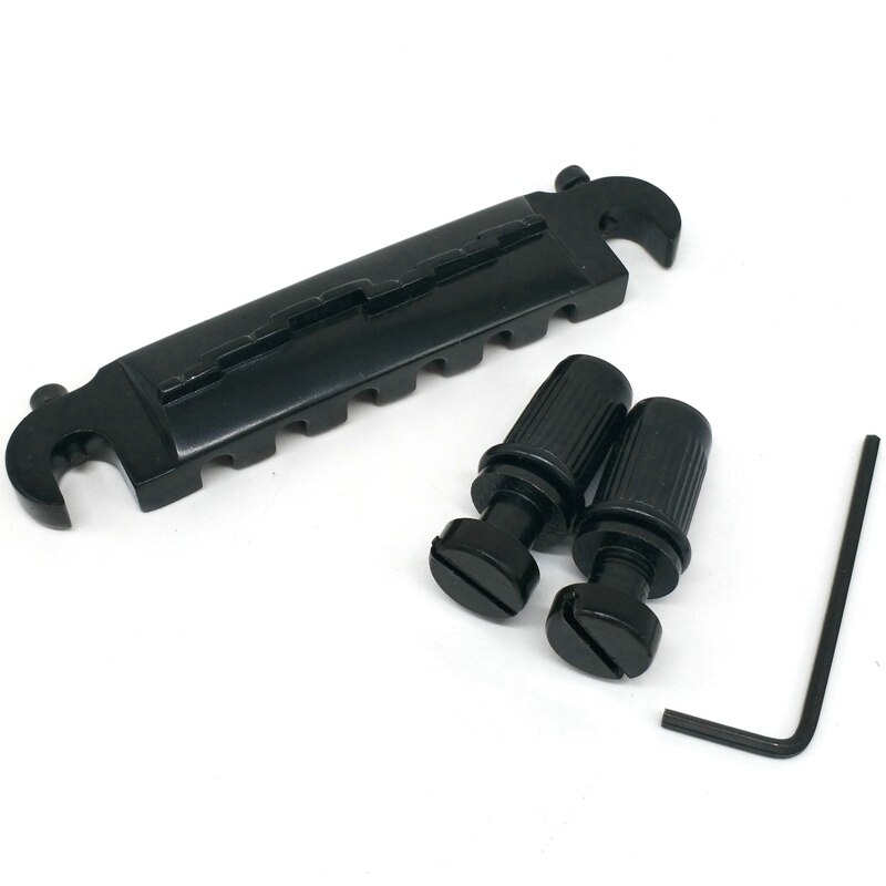 Electric Guitar Bridge All-In-One Bridge Tailpiece Guitar Roller Saddle Bridge,for LP Electric Guitar: black