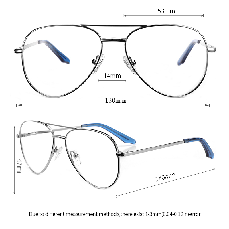 Ceofy Men Retro Aviator Eye Glasses Frames Double Bridges Optical Prescription Spectacles Eyeglasses Frame For Women Men G6039