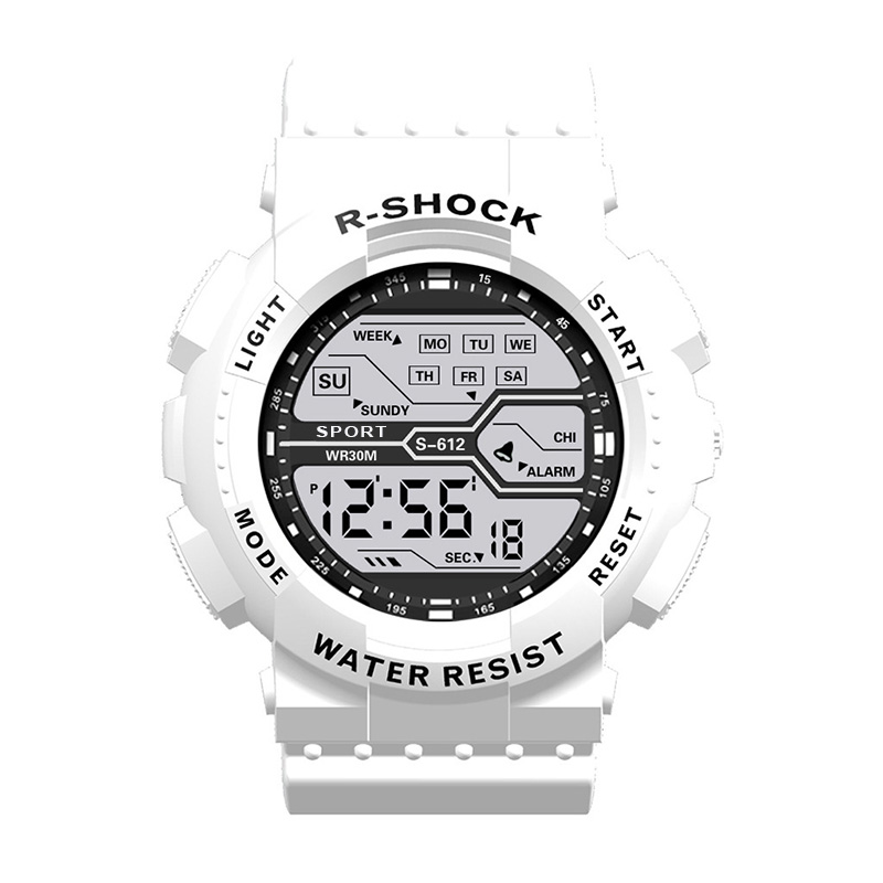 Yikaze Multifunctioneel Heren Sporthorloge Led Digitaal Horloge Grote Wijzerplaat Waterdichte Lichtgevende Heren Sporthorloge Elektronische Horloges: Bruin