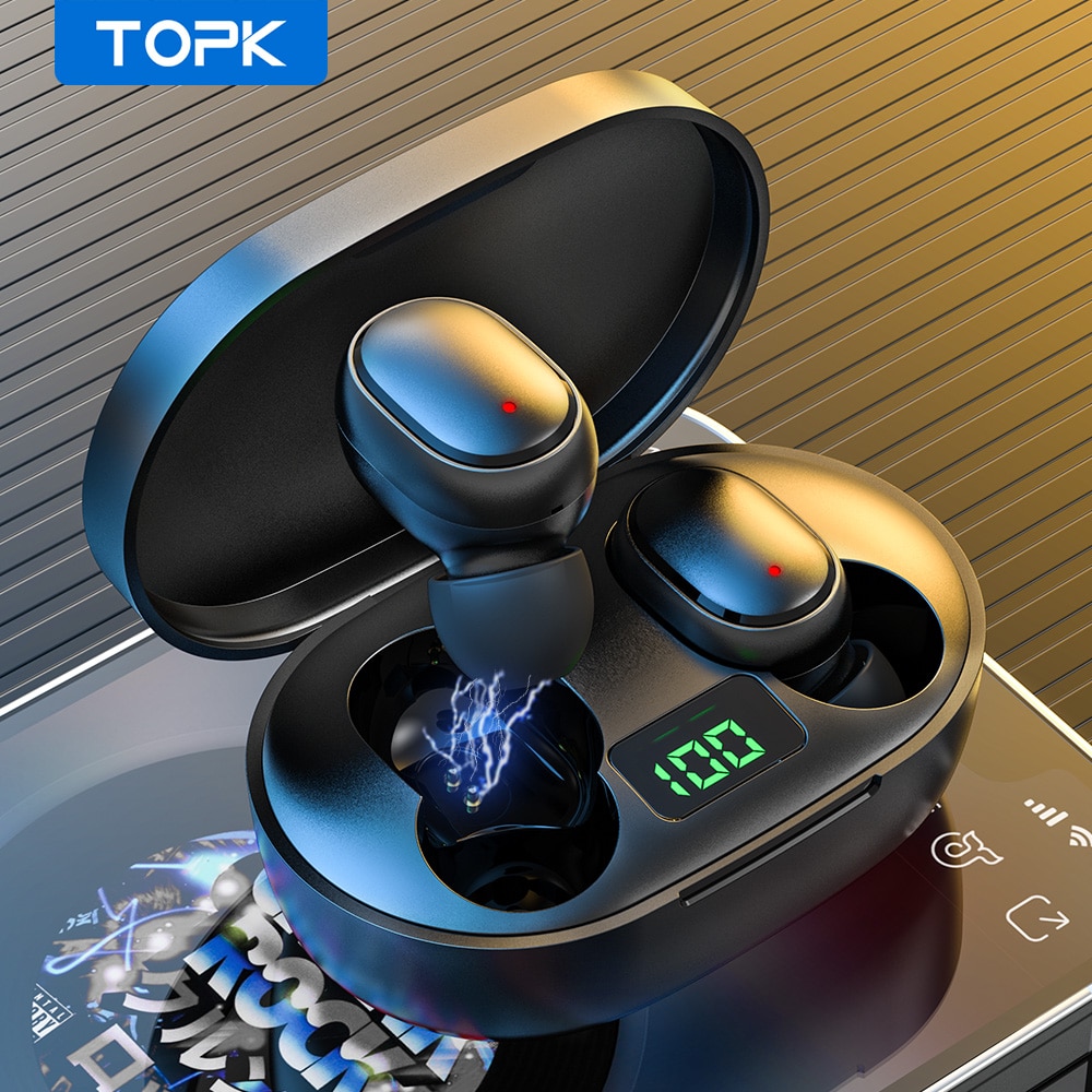Topk Tws Bluetooth Oortelefoon Led Display Draadloze Hoofdtelefoon Stereo In Ear Sport Oordopjes Voor Xiaomi Redmi Telefoon