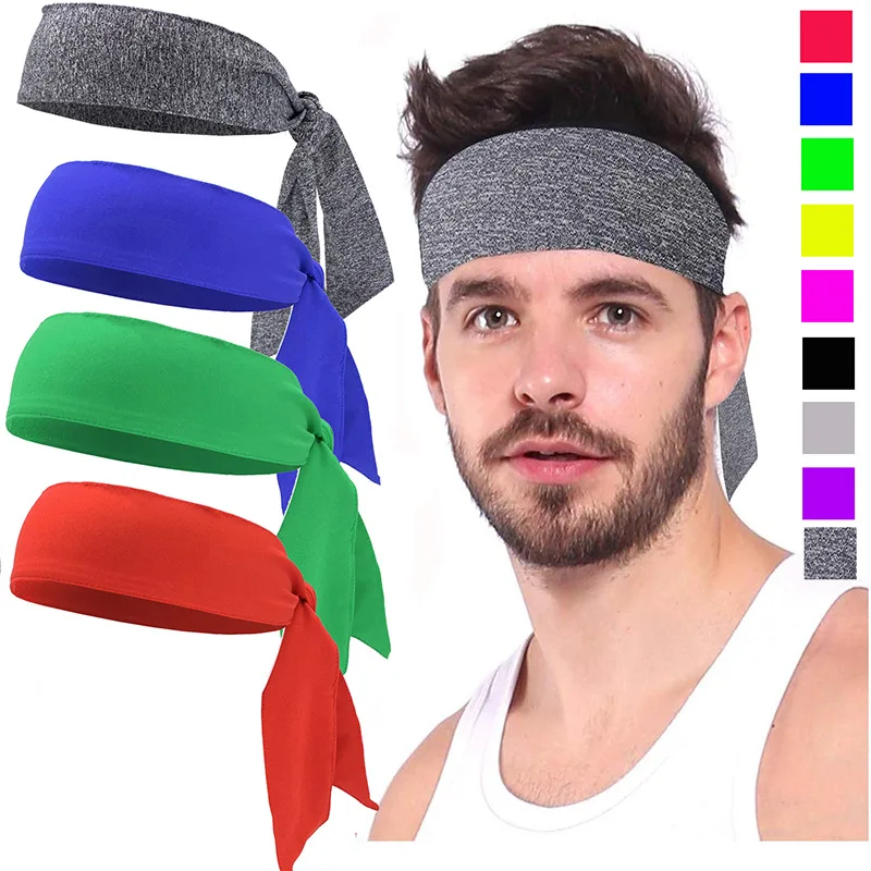 Banda elástica deportiva de Color para tenis, Unisex, hombres, mujeres, niños, niñas, adolescentes, diadema para gimnasio, Fitness, Yoga, bandas para el cabello, sombreros atléticos