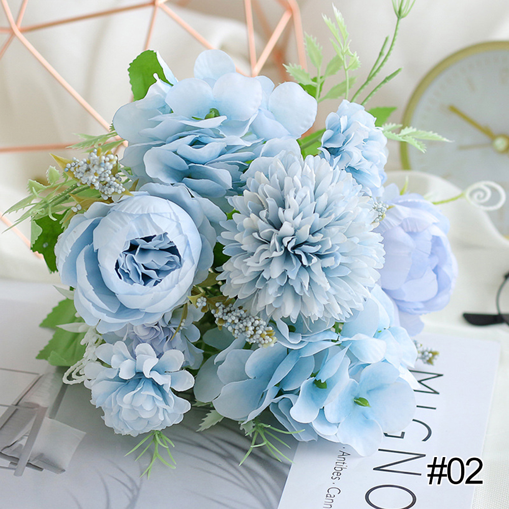 INS Photography Artificial Flowers White Peony Flowers Desktop Bouquet Decor Background Accessories Home Decoration: 02
