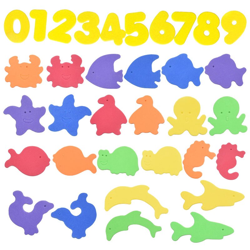 Bathtub Bathroom Education Learning Toys Foam Letters Alphanumeric Total Bubble Stickers Children's Puzzle DIY Toy Set 36Pcs: I-Random Color Set