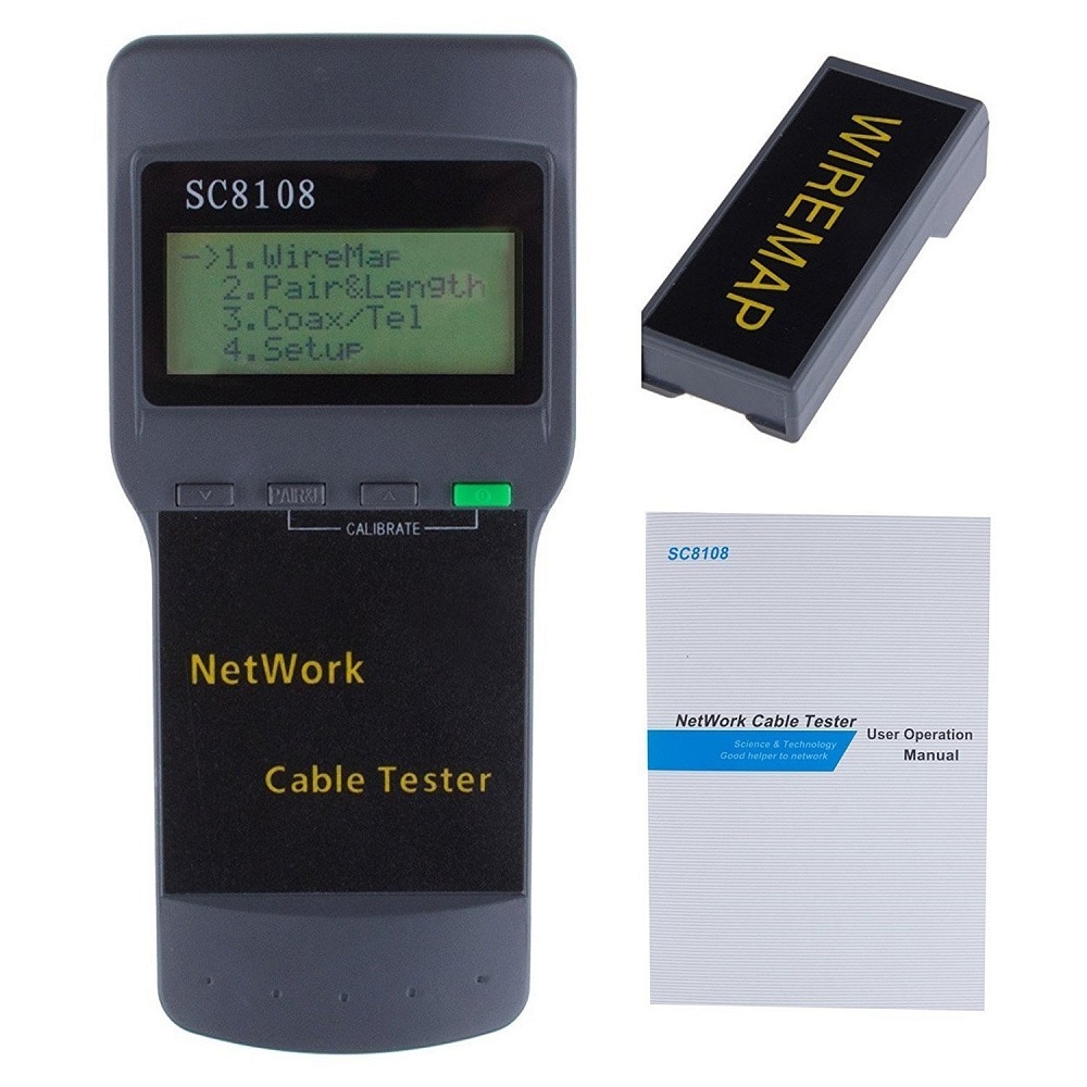 LCD RJ45 Network Cable Tester LAN Tester Tool Kit Portable Phone Cable Tracer Meter Cat5 5E 6E STP UTP LCD Display