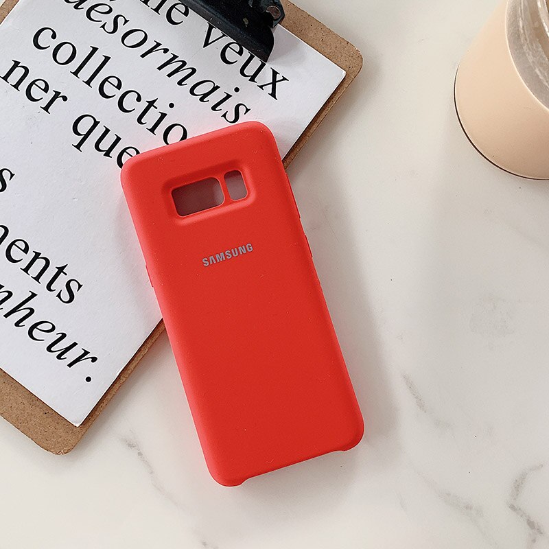 Liquido Originale Custodia in Silicone Soft-Touch di Seta Della Copertura di Protezione per Samsung Galaxy S8/S8 Più: S8 / Red