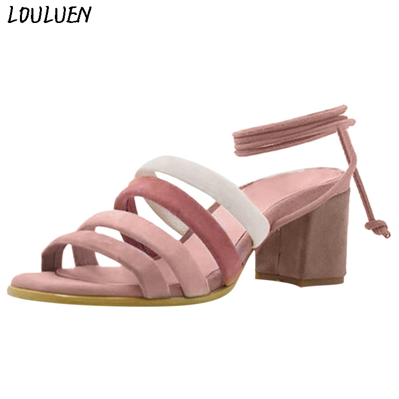 LOULUEN Sandalen Dames Flats open Teen Lage heele Comfortabele Lace-Up Schoenen Romeinse Sandalen Bottes Romeinse sandales #09
