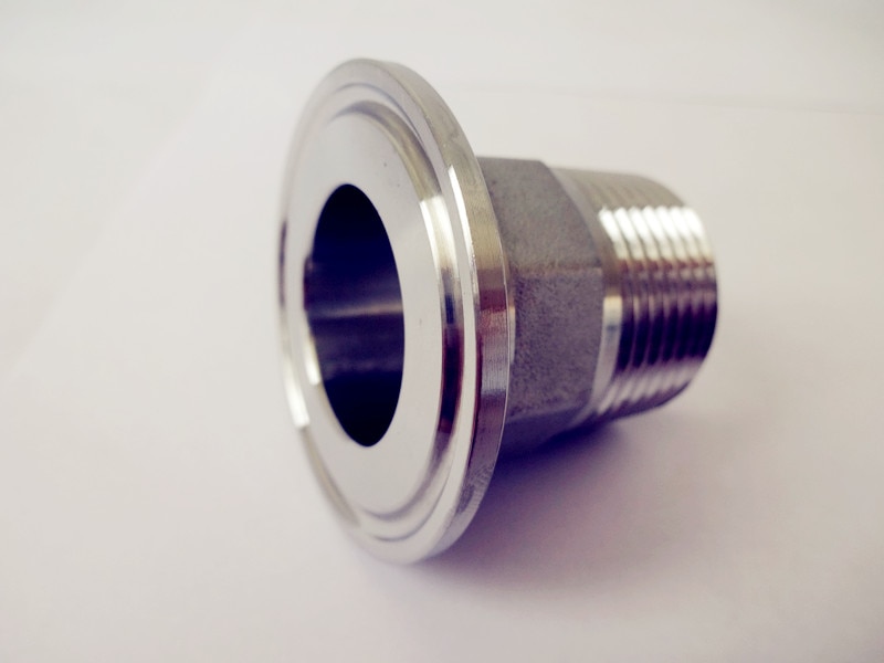 1/2 " (dn15)  udvendigt gevind, adapter med tri-klemme 1.5 "  od50.5 rustfrit stål 304 tri-clamp hanadapter