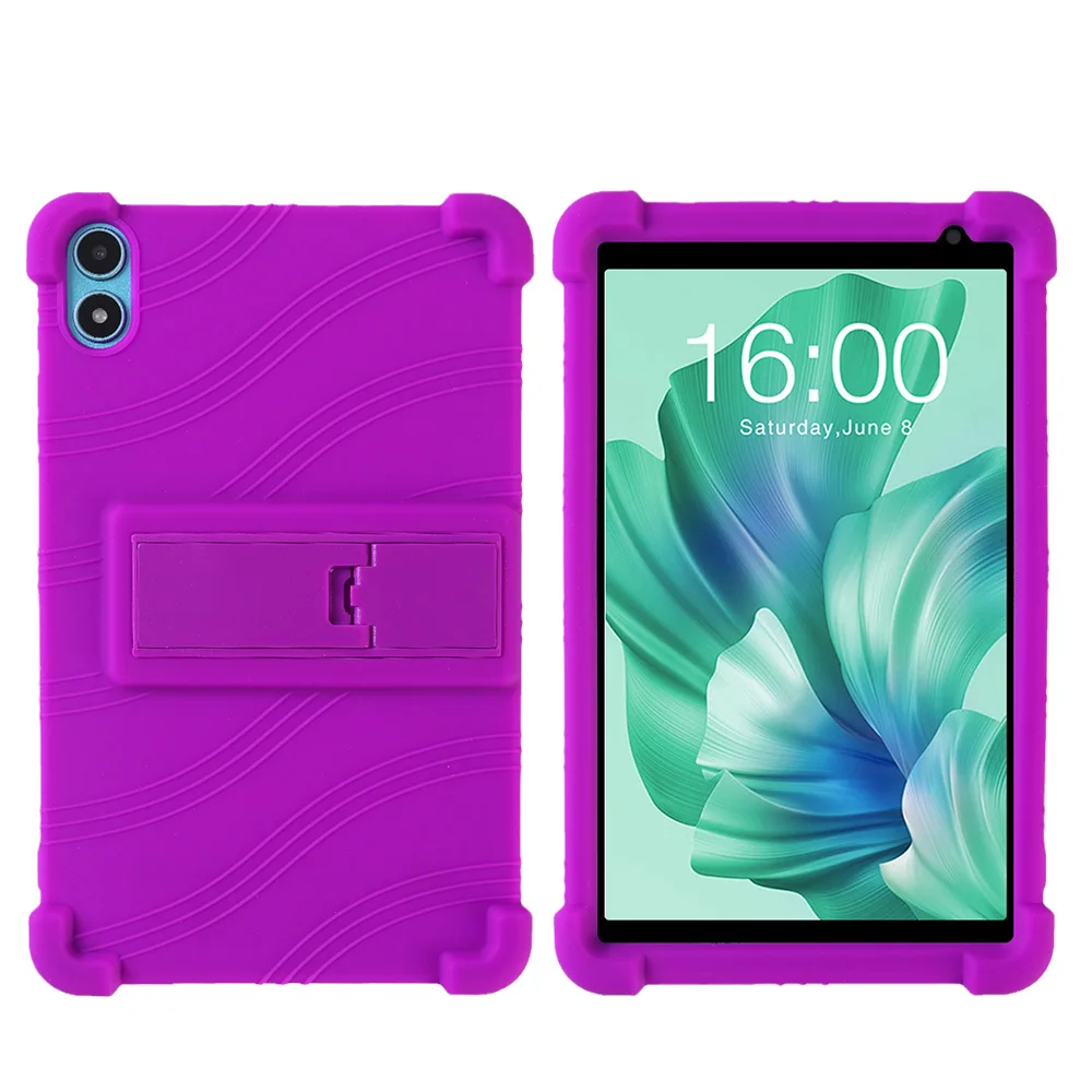 Til teclast  p85t 8.0 -tommers deksel til nettbrett, støtsikkert deksel, teclast android 13 -nettbrett for barn, mykt silikonstativ, beskyttende skall: Lilla