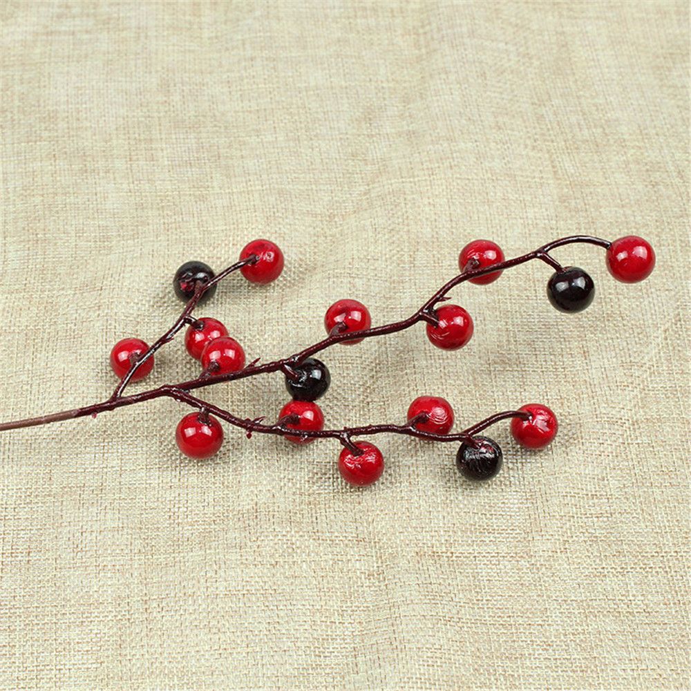 20-26cm rot Beere Strauß Künstliche Kiefer Kegel Blume Zweig Weihnachten Baum Dekoration Hochzeit Party Dekor Festliche Lieferungen