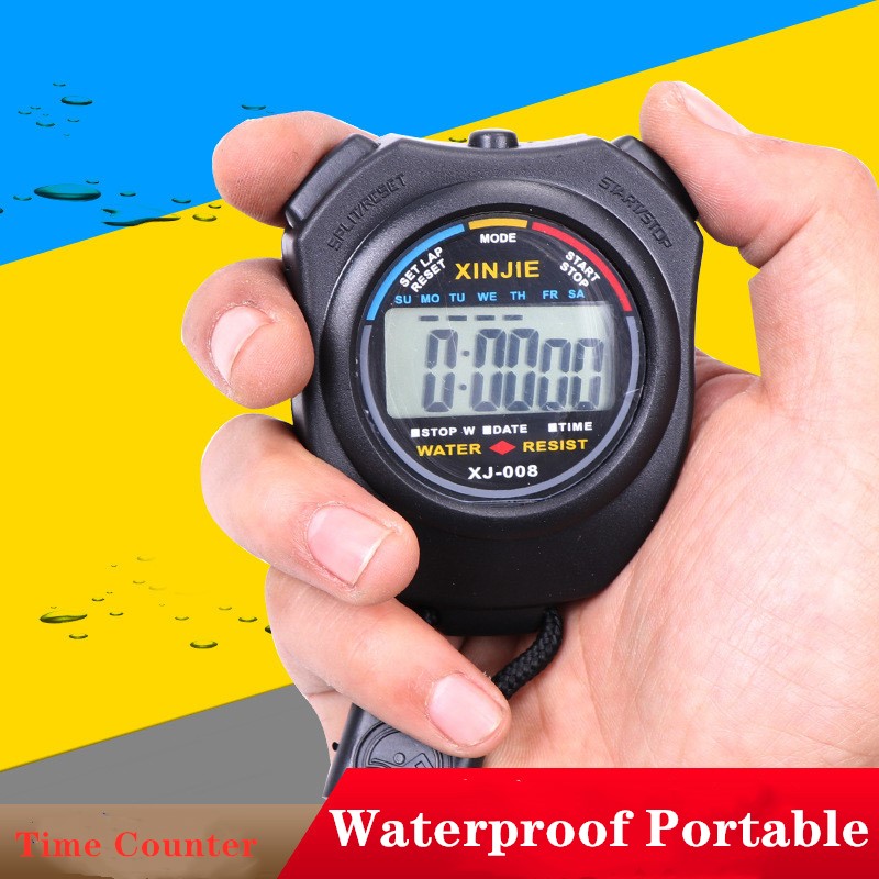 Waterproof Watch Digital Handheld LCD Stopwatch Timer Chronograph Time Counter Sport Alarm Mens Watch Digital Sport Watch
