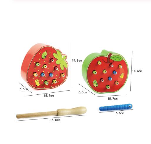 Gorąca sprzedaż łapać robaki gra magnetyczna dla dzieci dzieci wczesna edukacja zabawka dla dzieci nauka drewniane bloczki zabawki dla chłopców