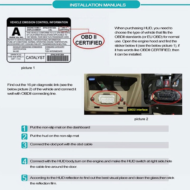 WiiYii HUD E350 car Head Up display Auto speed alarm OBD2 Windscreen Projector car electronics Data Diagnostic Tool