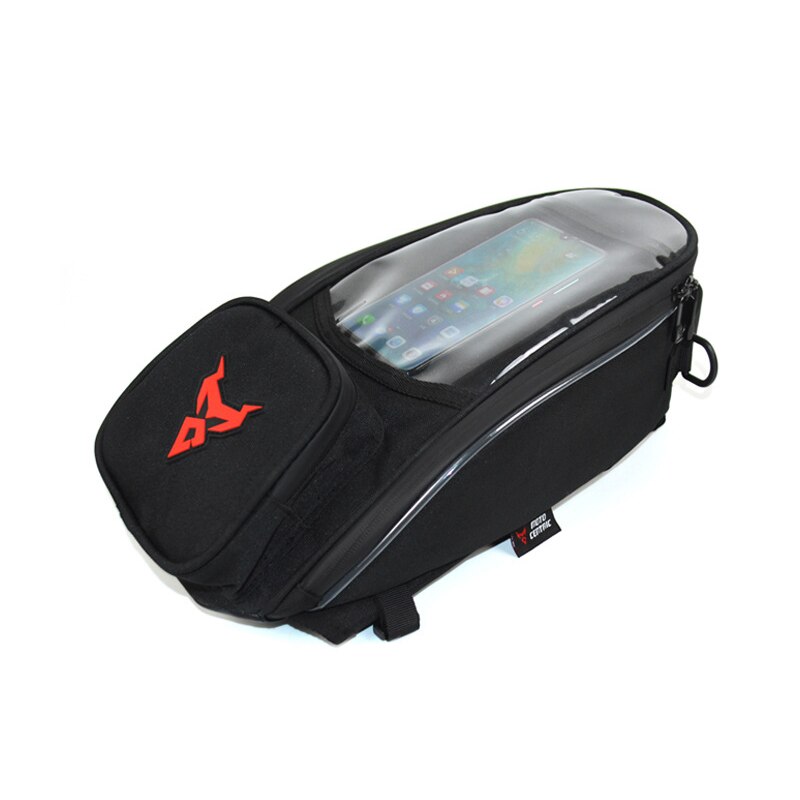 Bolsa de tanque de Motor a prueba de agua para teléfono, bolso de hombro para motocicleta, bolsa de tanque de combustible para Motocross, mochila magnética, color negro: black red